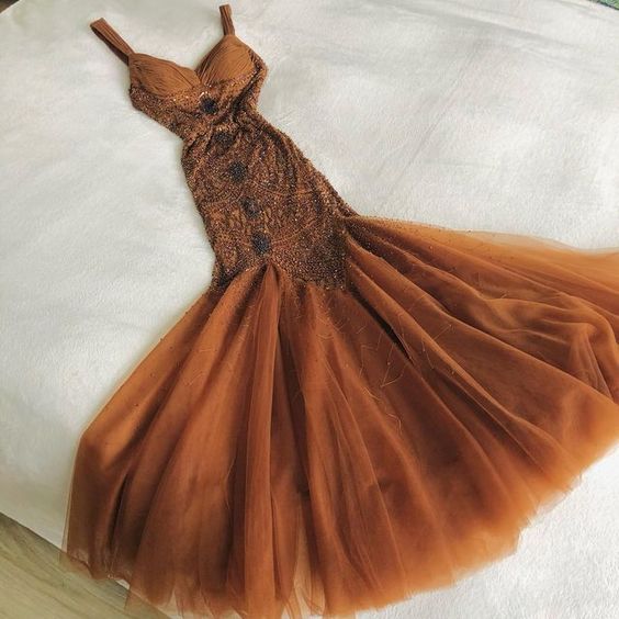 Beautiful Mermaid Straps Birthday Party Dresses Tulle Prom Dresses