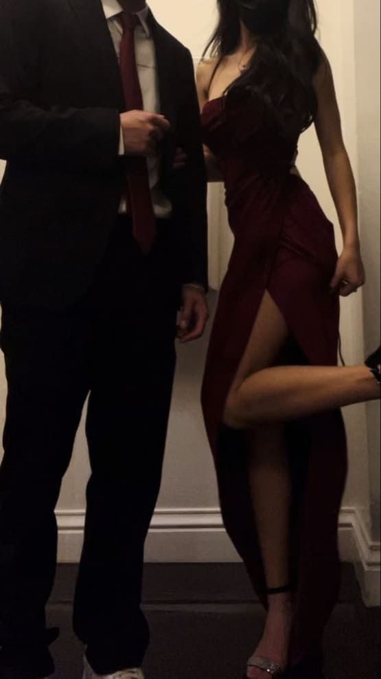 Sexy Mermaid Straps Burgundy Party Dresses Slit Long Backless Prom Dresses