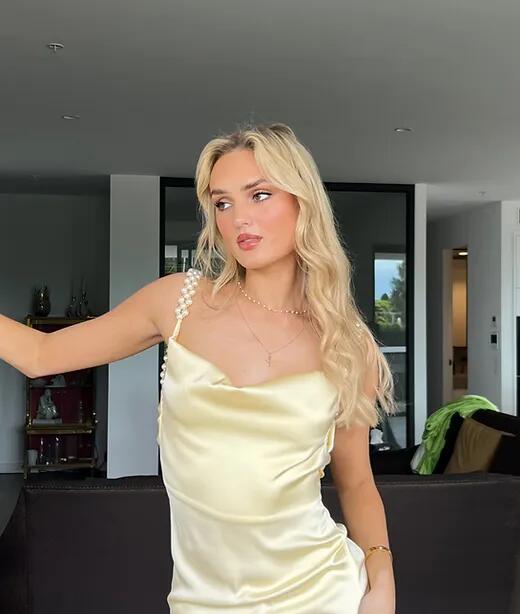 A line Backless Evening Party Dress Silk Satin Long Prom Dress