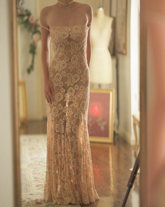 Mermaid Long Prom Dress New Arrival Sexy Floral Lace Evening Dress