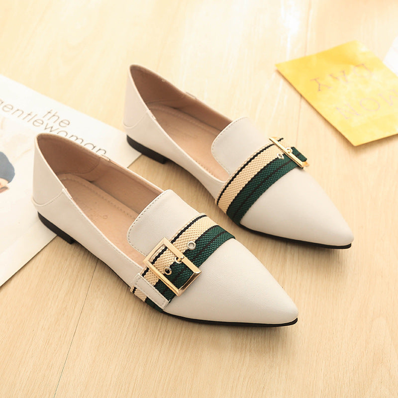 PU Closed Toe Pointed Toe Flats - Mislish