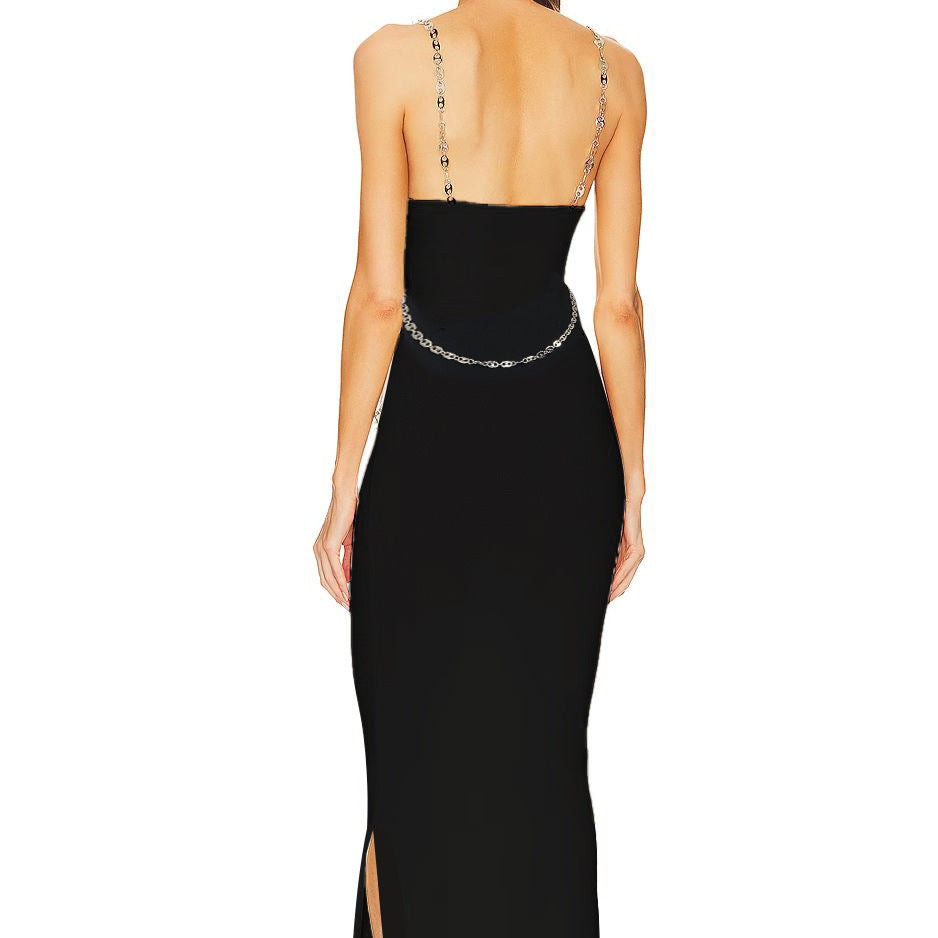 Chain Strap Sleeveless Bodycon Maxi Dress 2