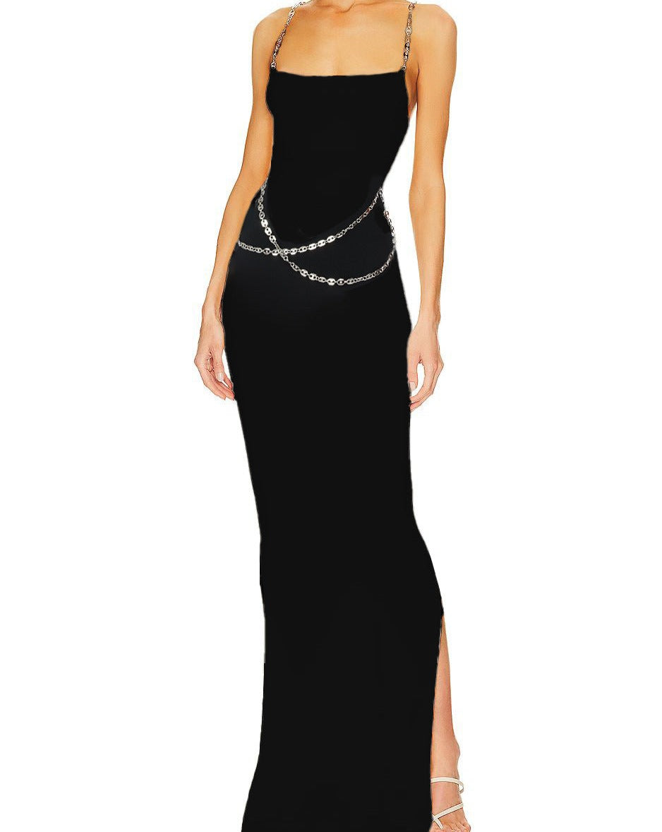 Chain Strap Sleeveless Bodycon Maxi Dress 3