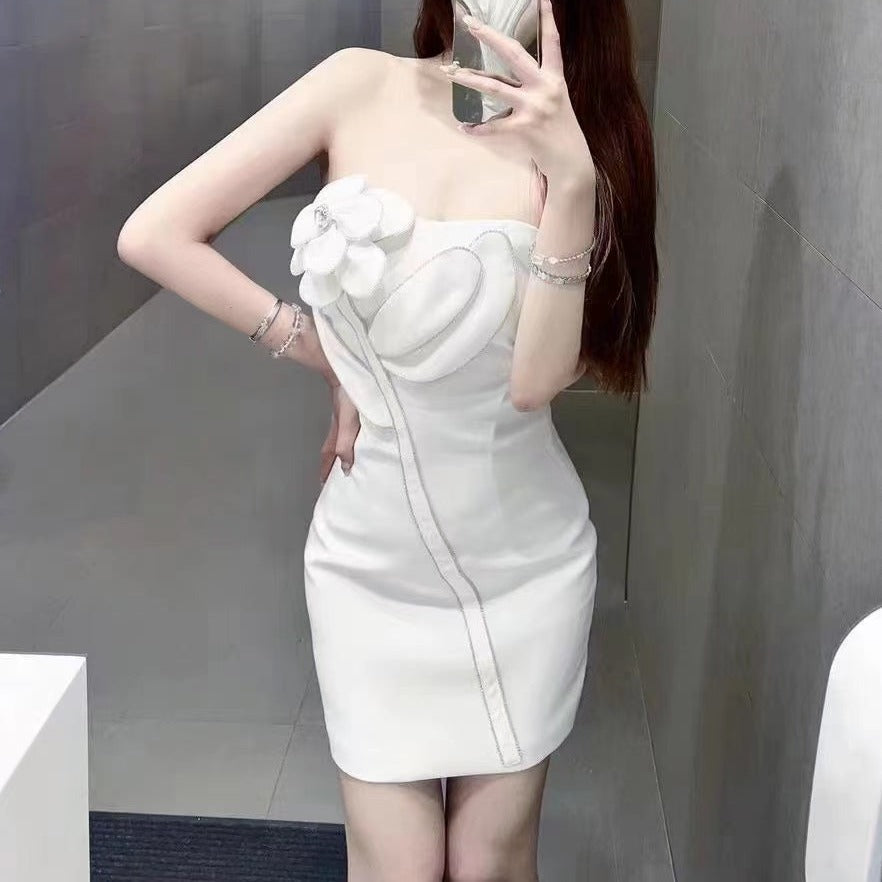Rhinestone Floral Embellished Mini Dress - View 2
