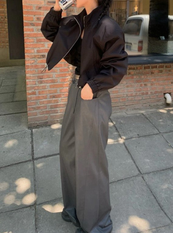 KittenAlarm - Pauline High Waist Leather Baggy Trousers