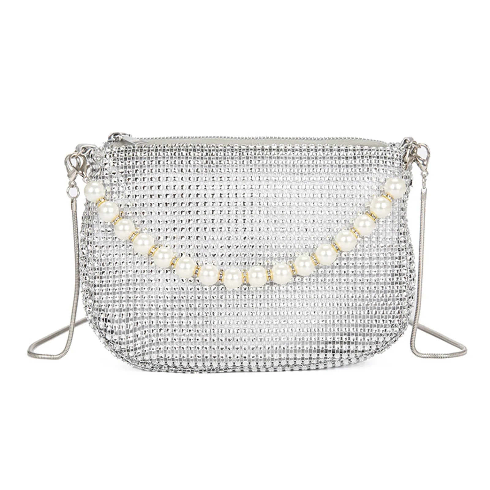 Pearl Rhinestone Delicate Shoulder Bag Party Handbag