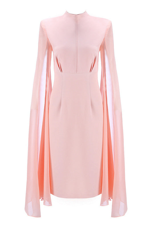 Pink Shawl Empire Waist Prom Dress