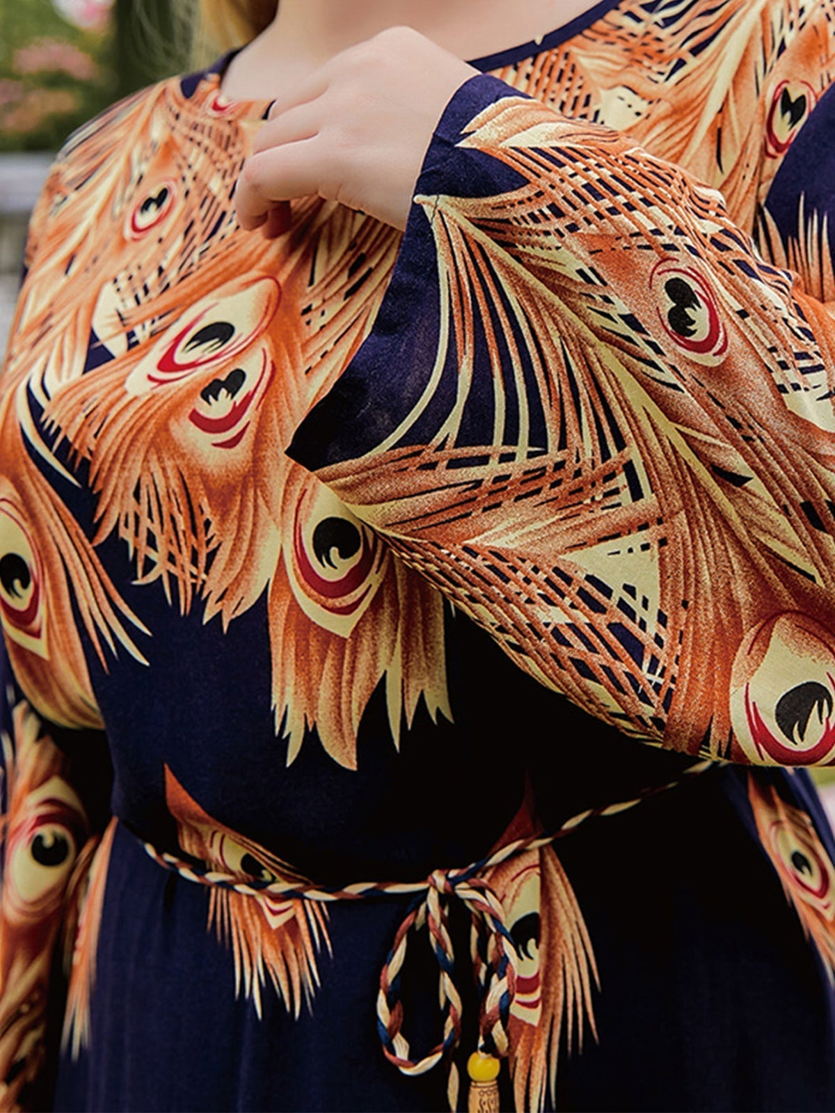 KittenAlarm - Plus Size Oversize Ethnic Print Longline Dress