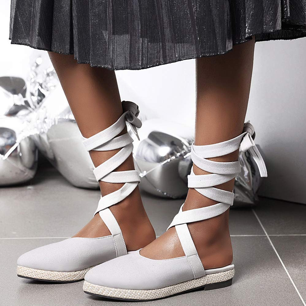 Pointed Toe Crossover Lace-up Sandals - Mislish