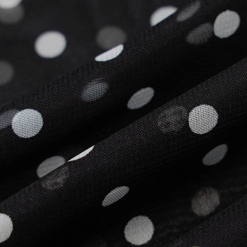 Polka Dot Backless Sheer Maxi Dress - Fashionpara