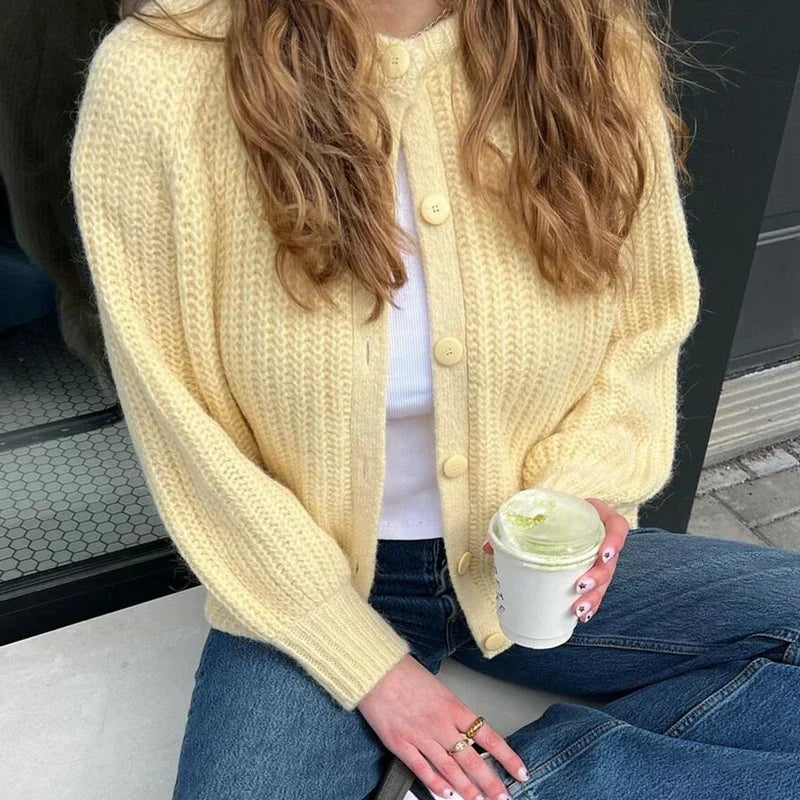 Preppy Button Up Vintage Y2K Cardigan - Fashionpara