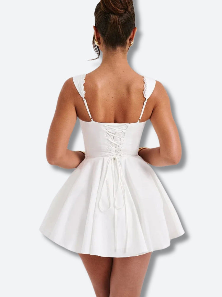 Sweetheart Neck Corset Flared Skater Mini Dress 6