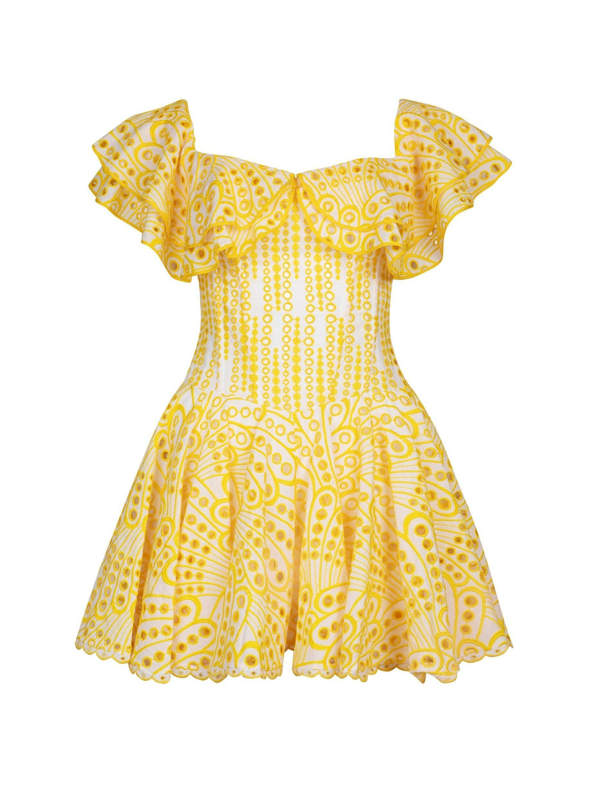 Broderie Eyelet Off Shoulder Ruffle Tiered Dress 2