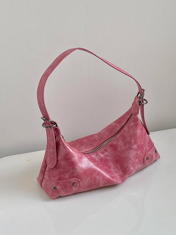 Retro PU Leather Y2K Shoulder Bag