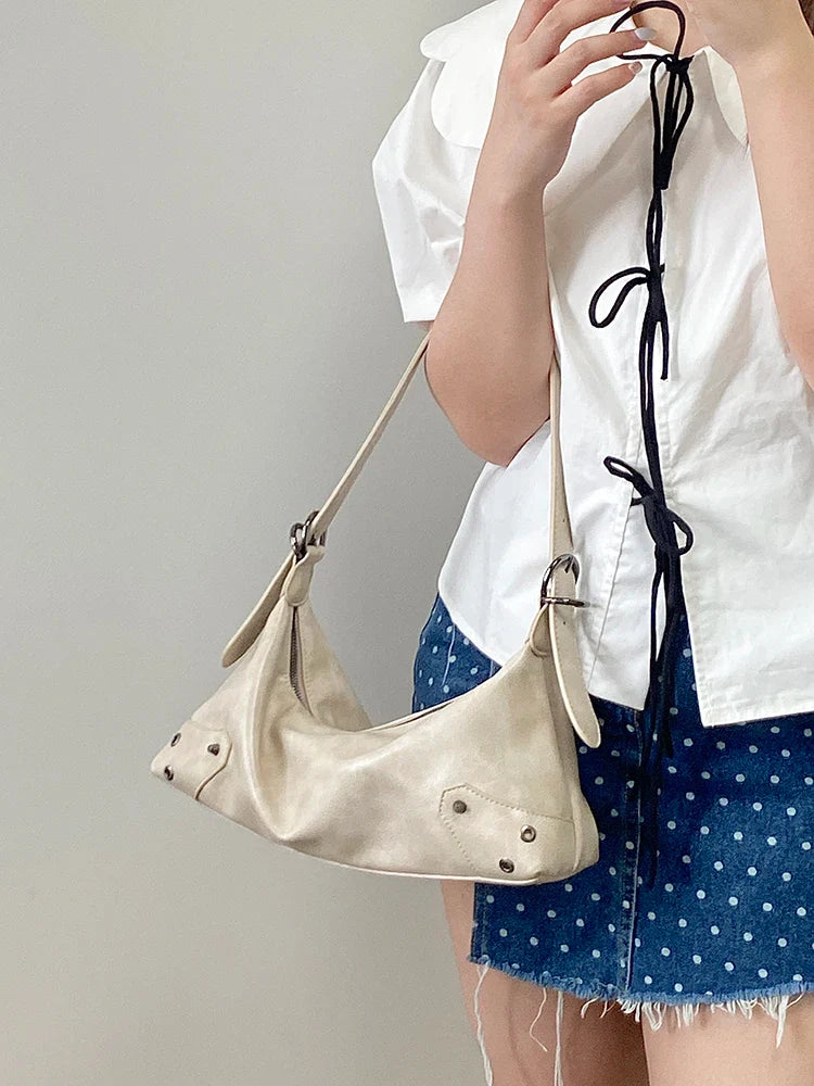 Retro PU Leather Y2K Shoulder Bag