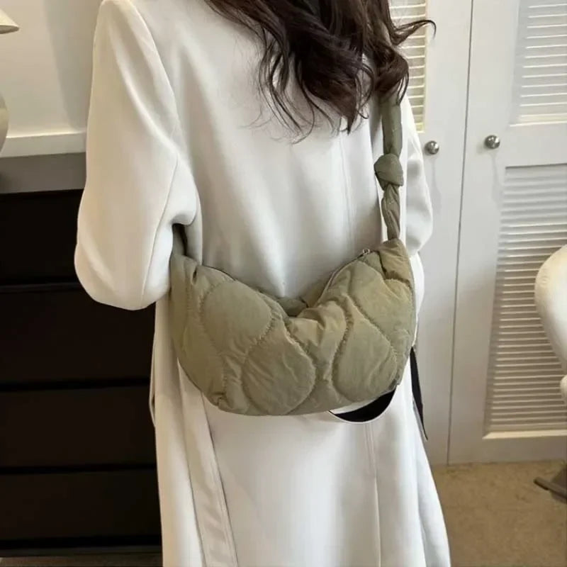 Soft Puffer Cotton Quilted Crossbody Bag