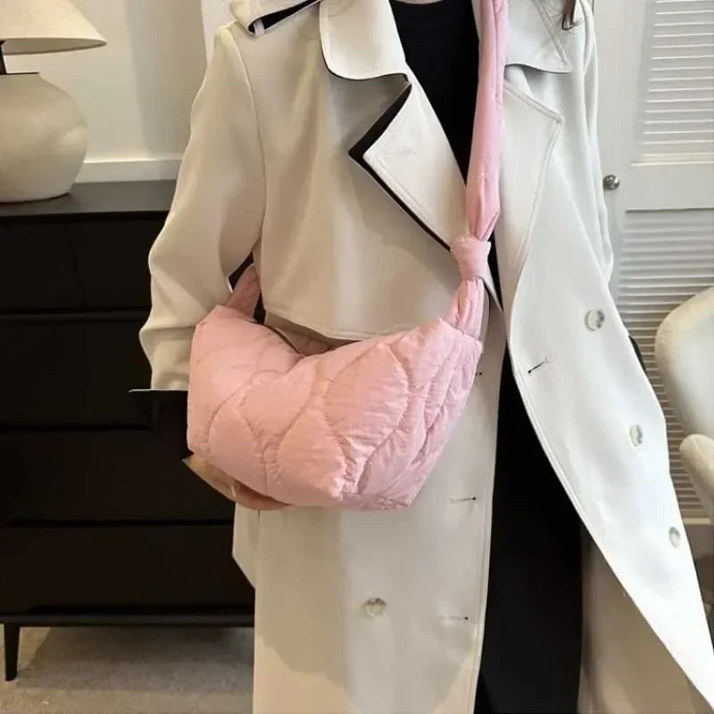 Soft Puffer Cotton Quilted Crossbody Bag
