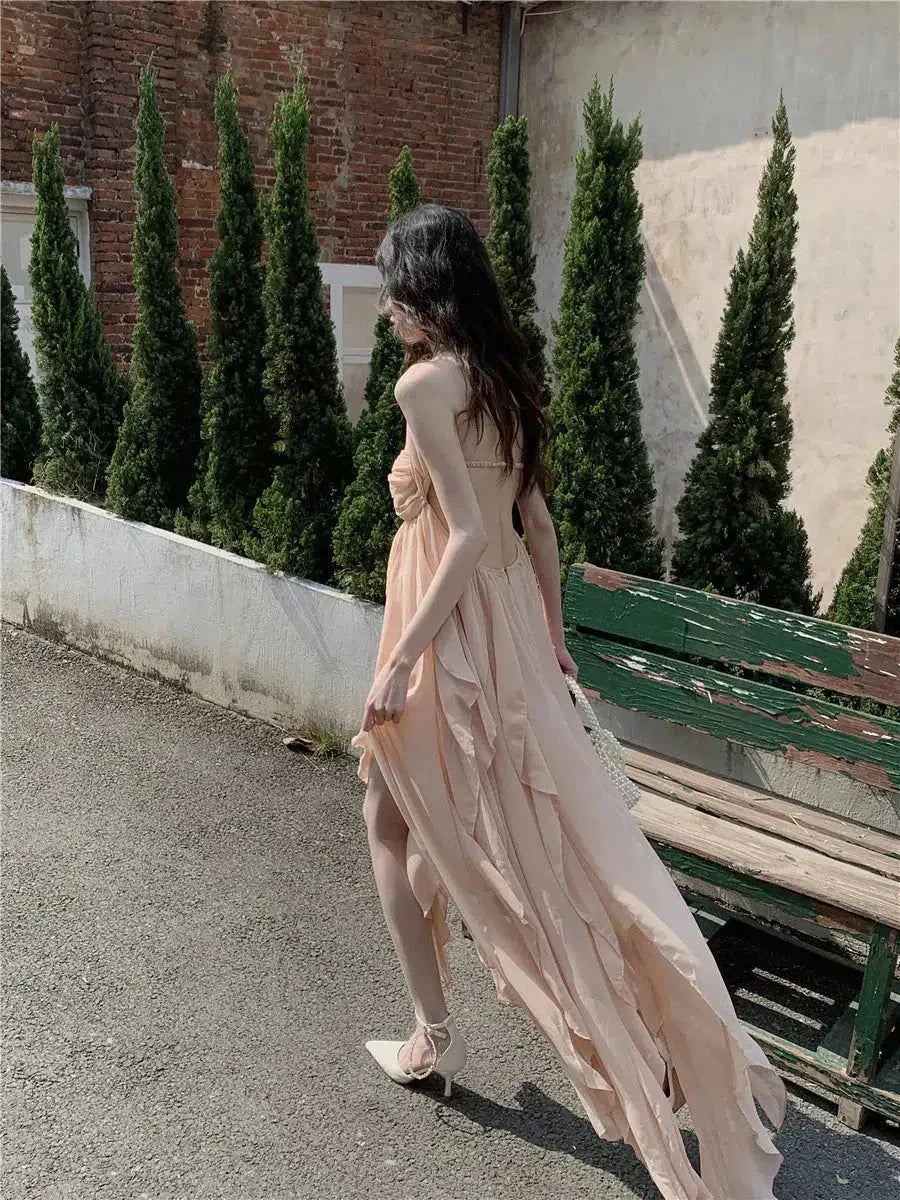 Pure Backless Chiffon Midi Dress - View 4