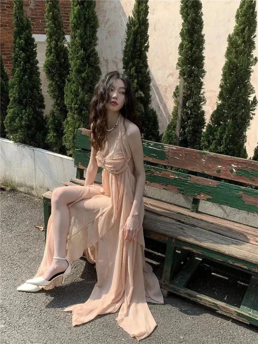 Pure Backless Chiffon Midi Dress - View 5