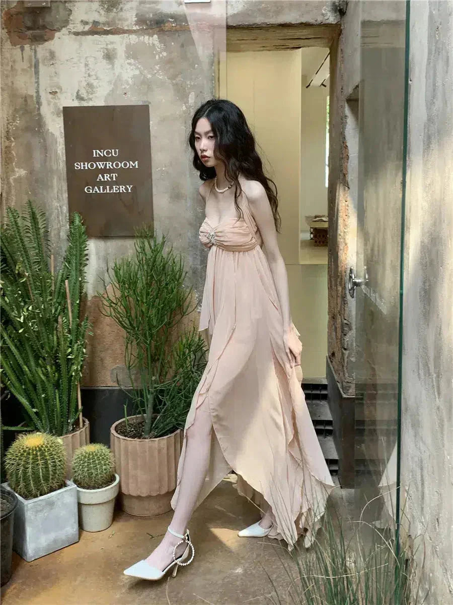 Pure Backless Chiffon Midi Dress - View 6
