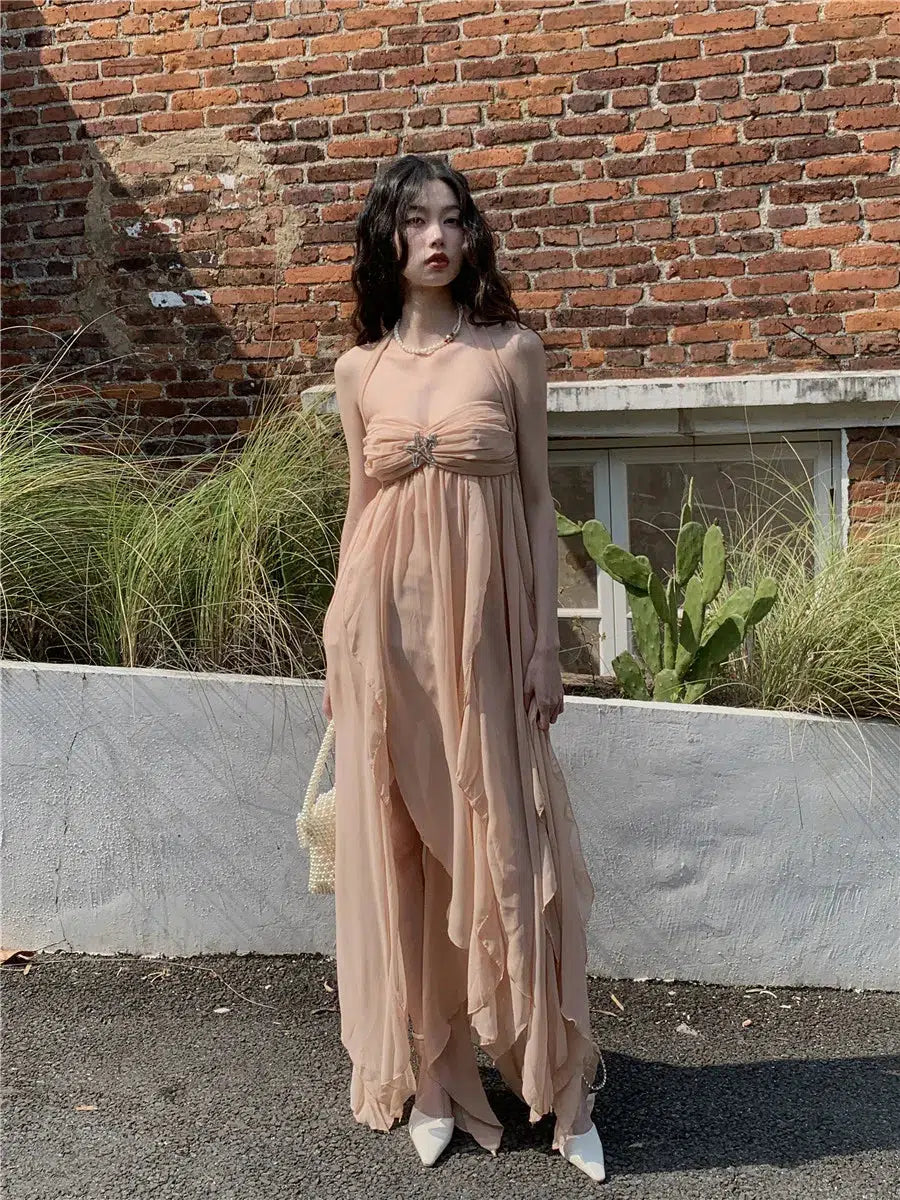 Pure Backless Chiffon Midi Dress - View 8