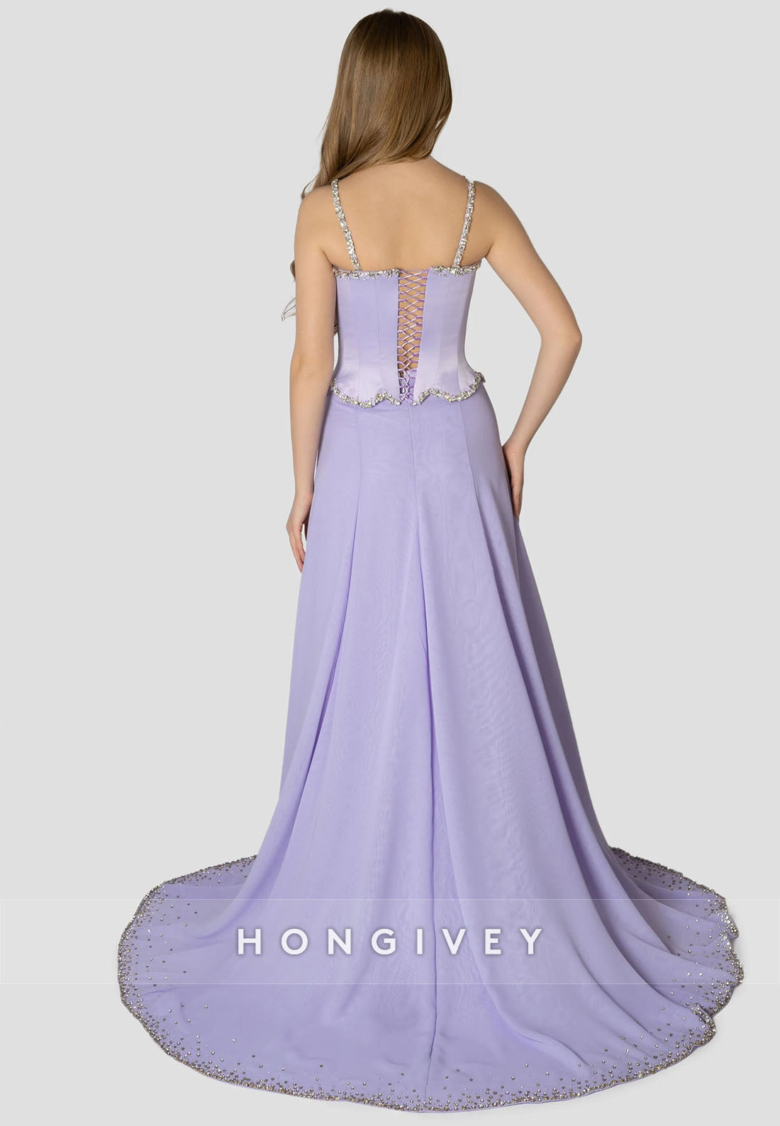 A-line Sweep Train Square Sleeveless Pleated Crisscross Back Evening Gown