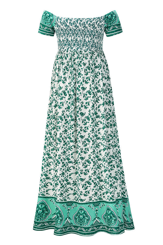 Purple Off-the-Shoulder Floral Maxi Dress Fashionpara