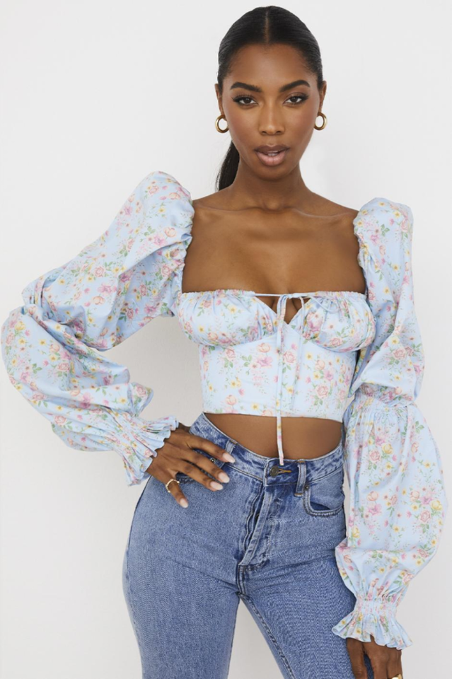 Floral Cropped Corset Top