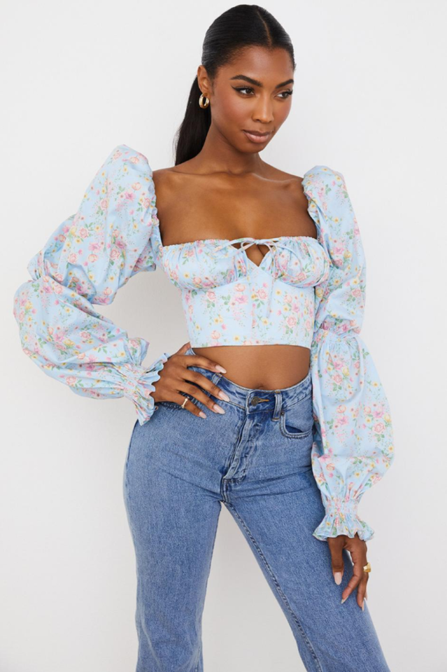 Floral Cropped Corset Top