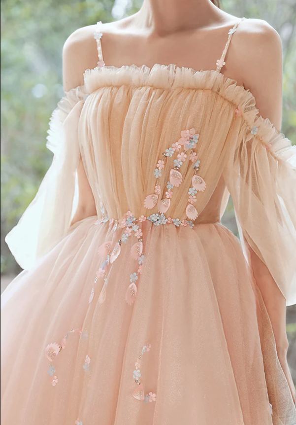 Cute tulle applique short prom dress homecoming dress - Fashionpara