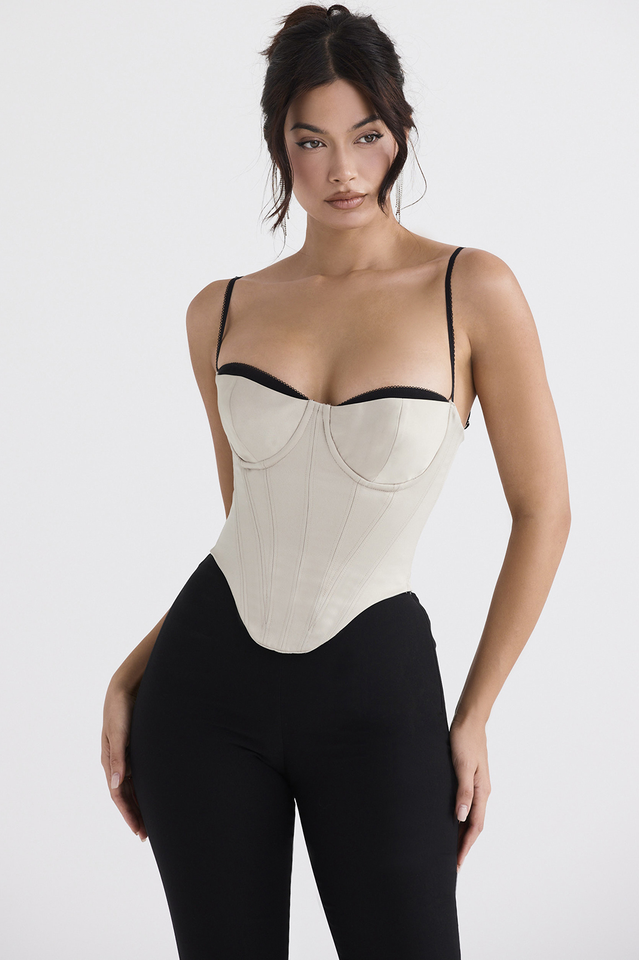 Uvula Off-White Satin Corset