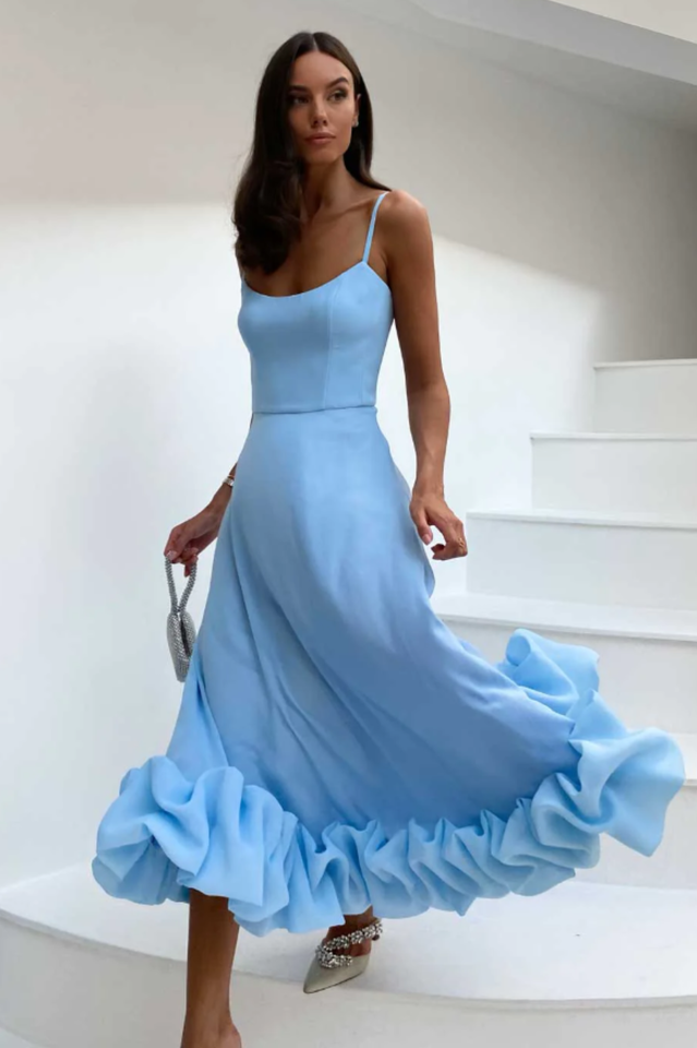 Flounce Bustier Midi Dress - View 8