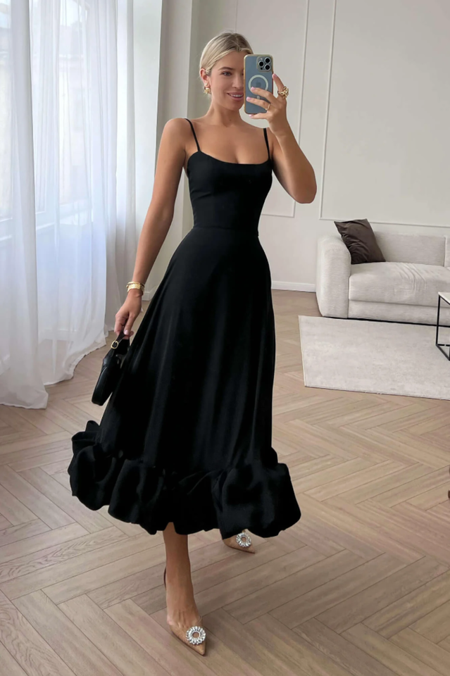 Flounce Bustier Midi Dress - View 15
