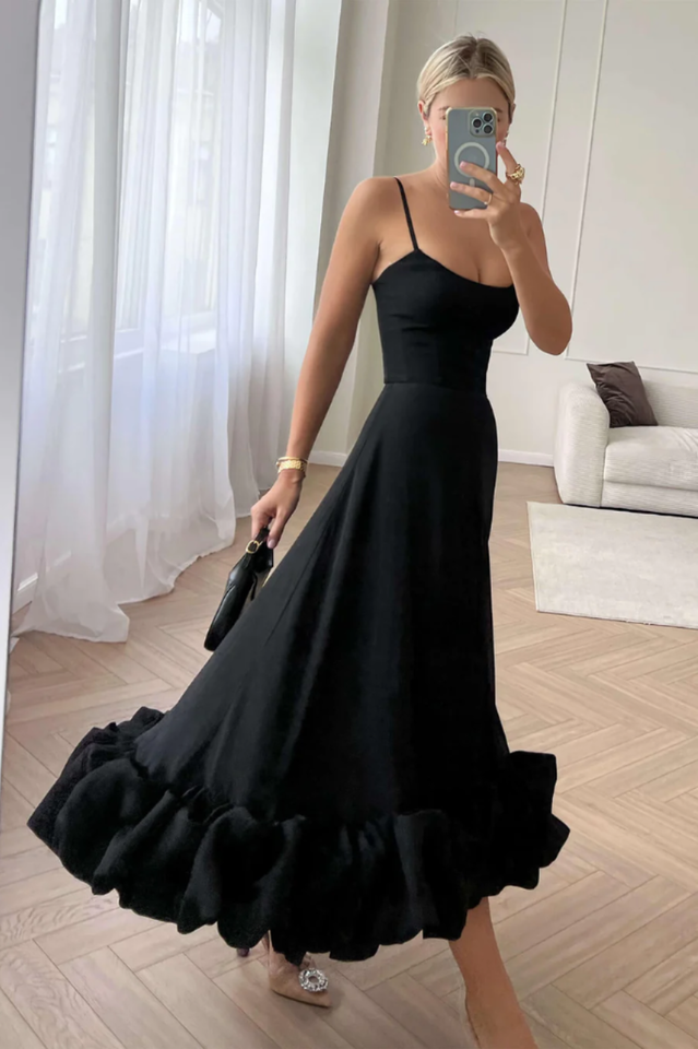 Flounce Bustier Midi Dress - View 16