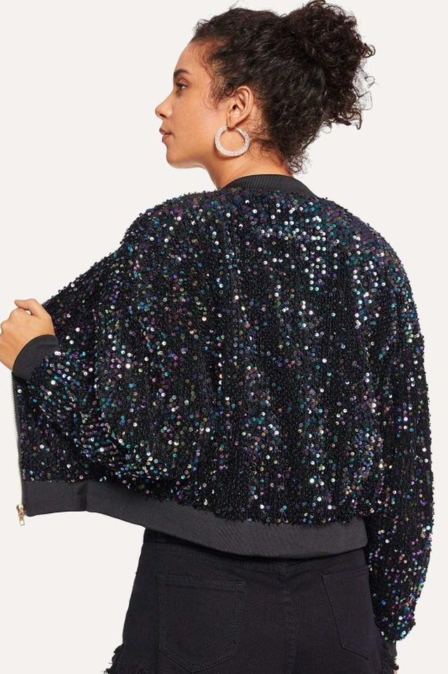 All Eyes on You Sequin Bomber Jacket 4