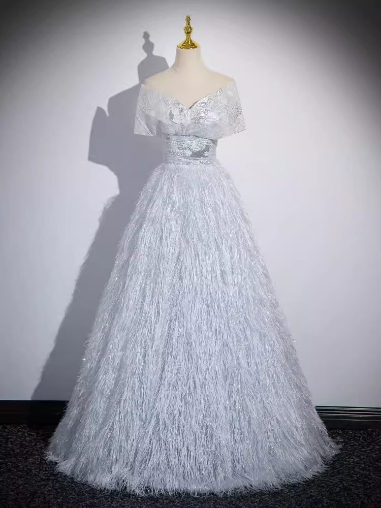 A line Off The Shoulder Evening Party Dress Sleeveless Prom Dress