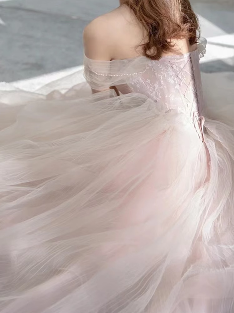 Sexy A Line Cap Sleeves Party Dress Pink Prom Dress