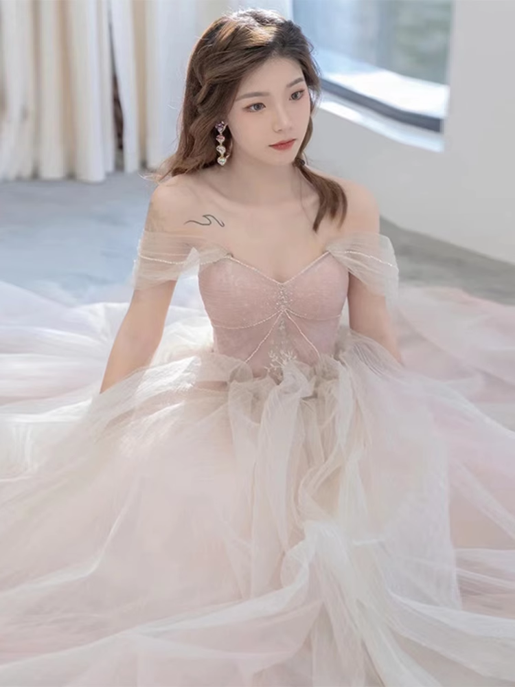 Sexy A Line Cap Sleeves Party Dress Pink Prom Dress