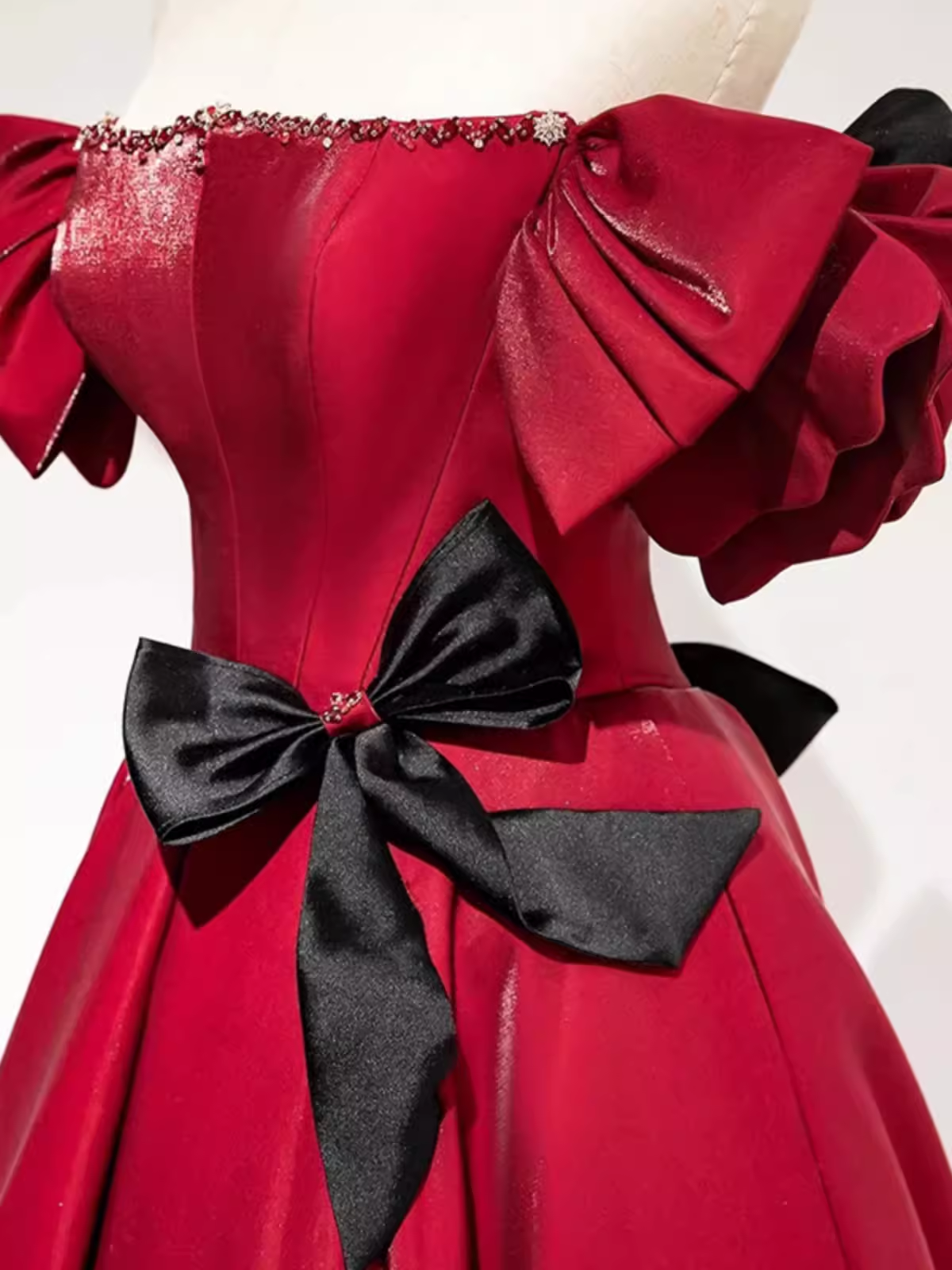 Princess A line Off The Shoulder Party Dresses Red Prom Dresses