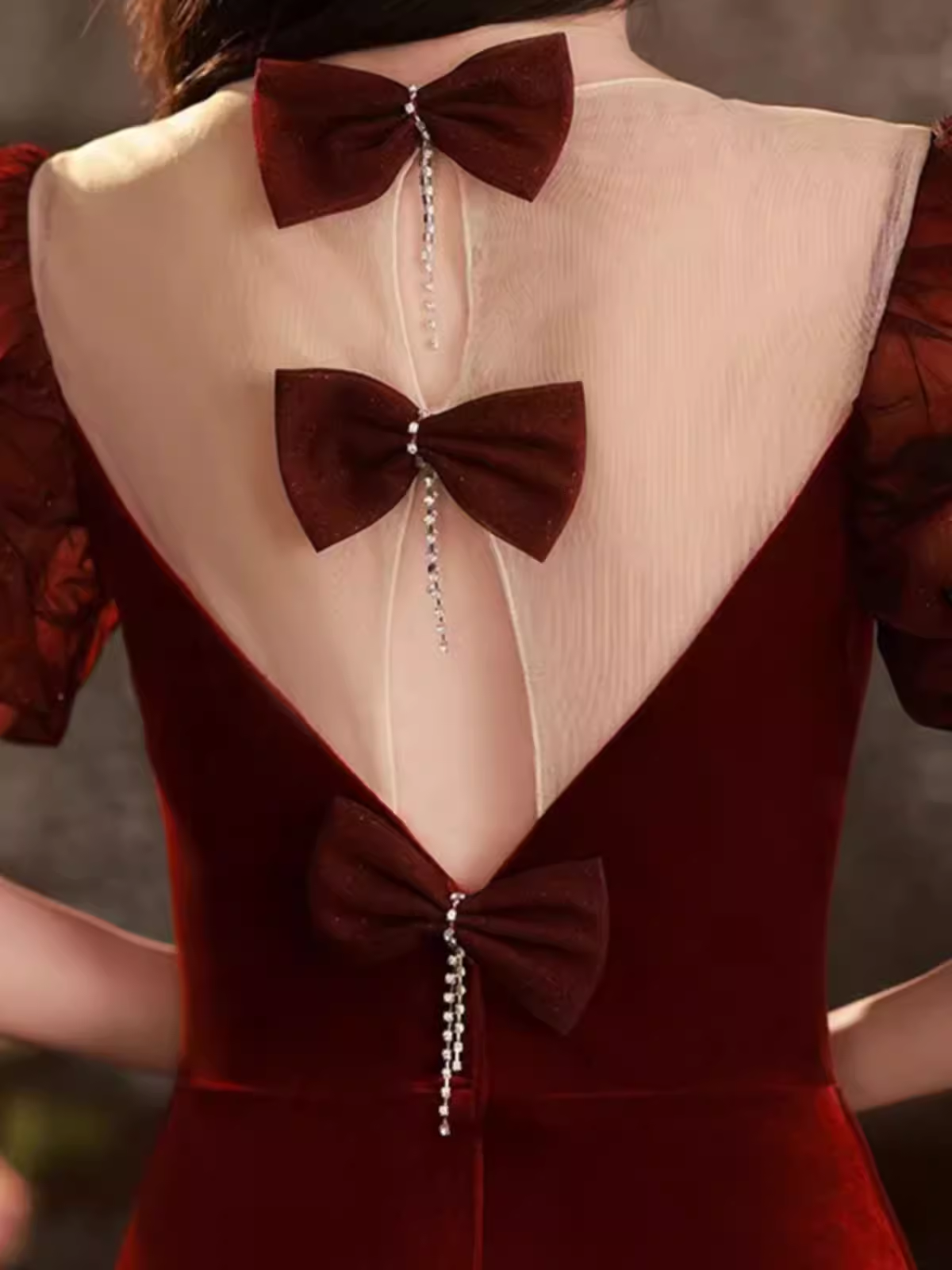 Sexy Mermaid Velvet Party Dresses Red Prom Dresses