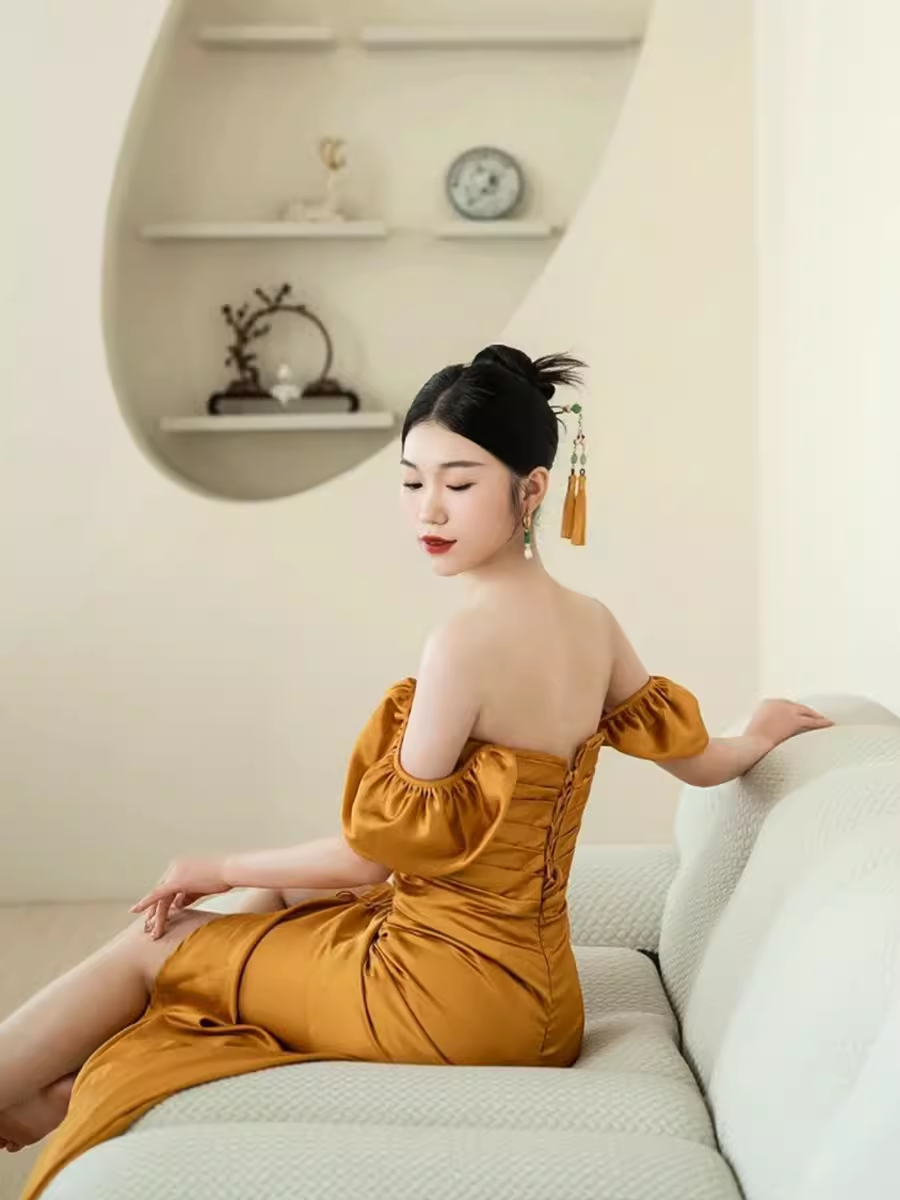 Sheath Off The Shoulder Yellow Prom Dresses Evening Dress