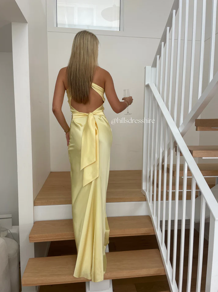 V-neck purple satin and floor length prom dresses evening gown SD1406