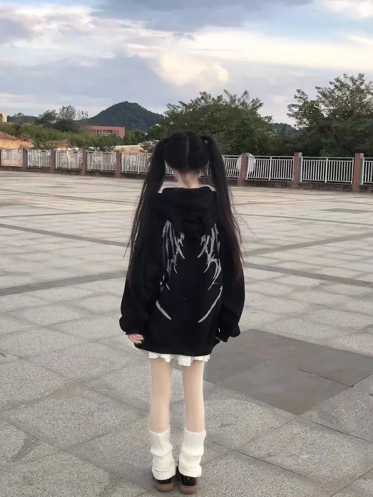 Gothic Kawaii Japanese Streetwear Cool Zip Up Hoodie 4