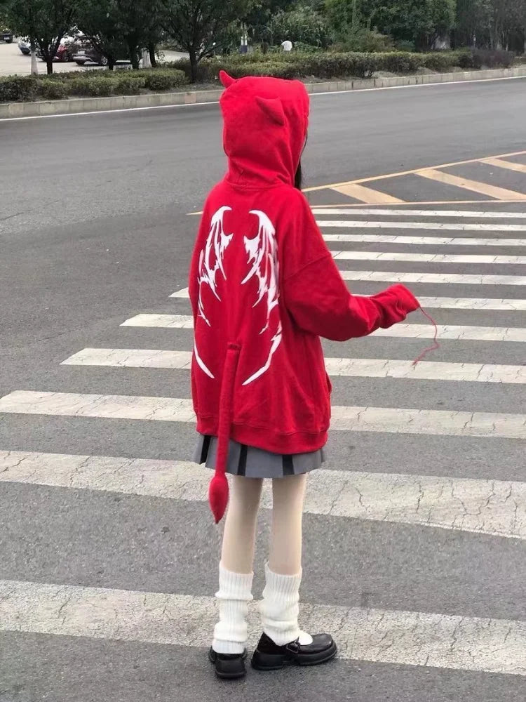 Gothic Kawaii Japanese Streetwear Cool Zip Up Hoodie 5