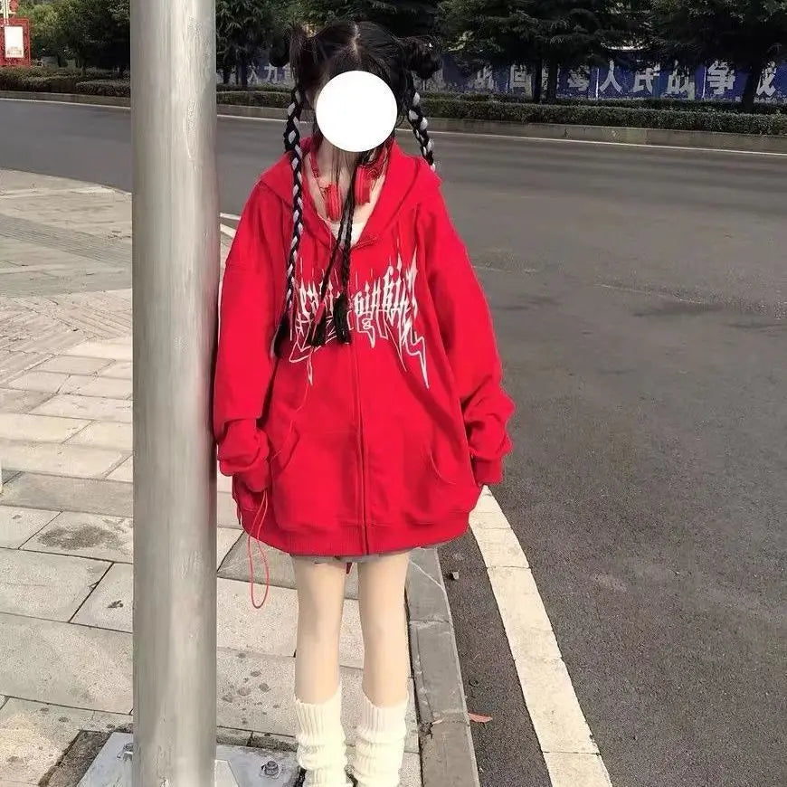 Gothic Kawaii Japanese Streetwear Cool Zip Up Hoodie 7