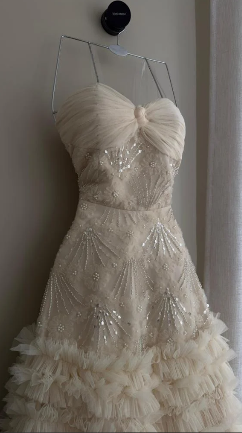 Elegant Sweetheart Neck Pink Sequin Tulle Lace Pleated Mermaid Long Party Dress Evening Gown D1602