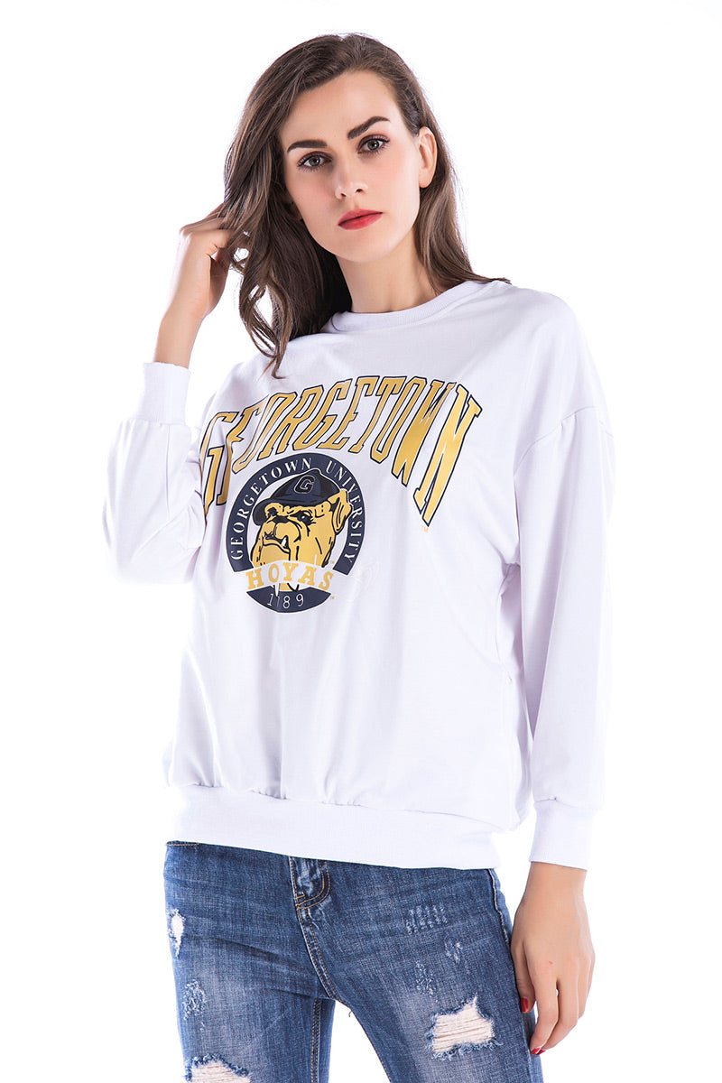 Red Graphic Print Sweatshirt - Mislish