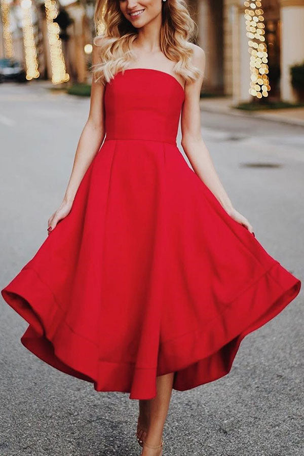 Red Off-the-shoulder Ruffled Dress