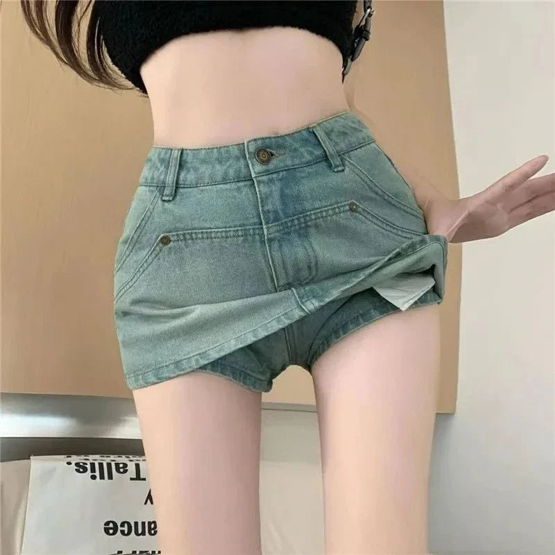 Tight Party Blue Denim Skirt