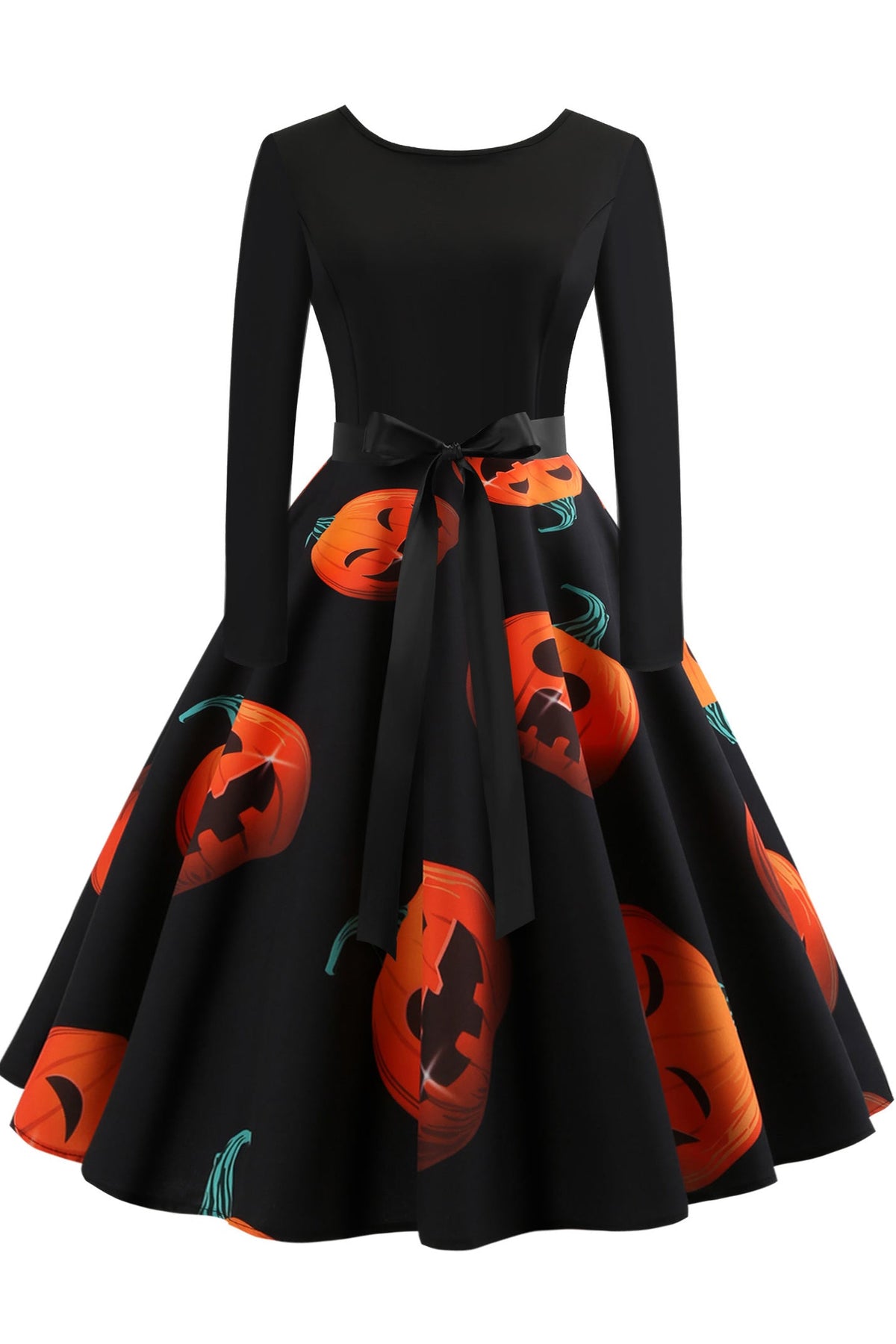 Retro Floral Print Scoop A-line Dress - Mislish